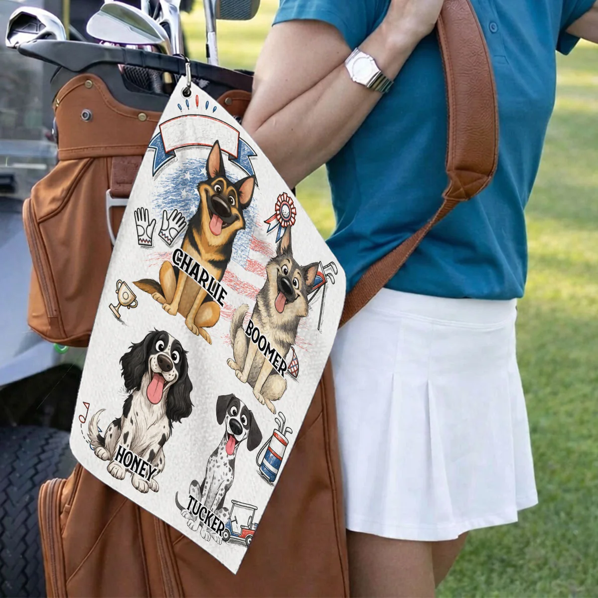 Dog Dad On Par - Personalized Custom Golf Towel - Image 6