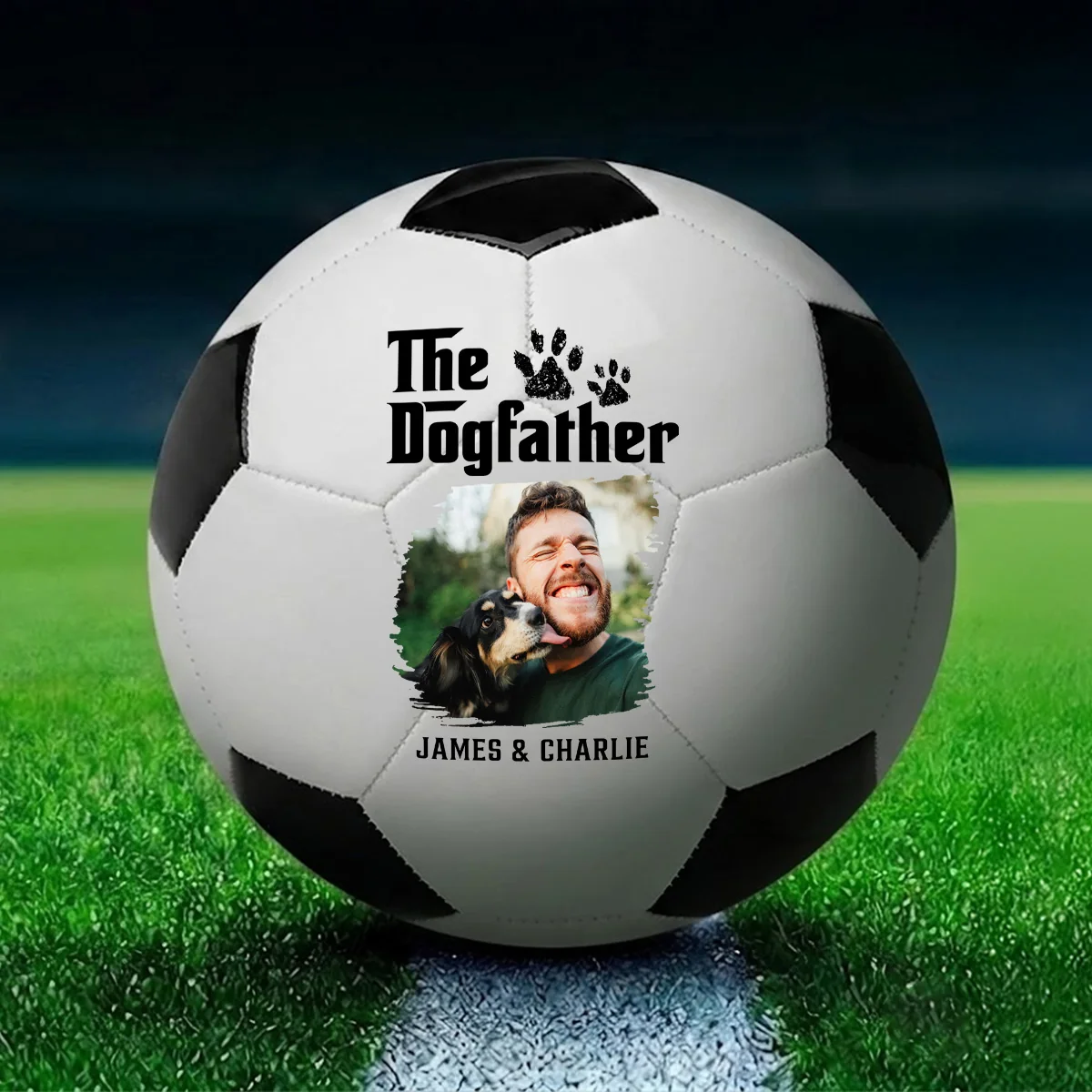 Dog Dad Photo - Personalized Custom Soccer Ball