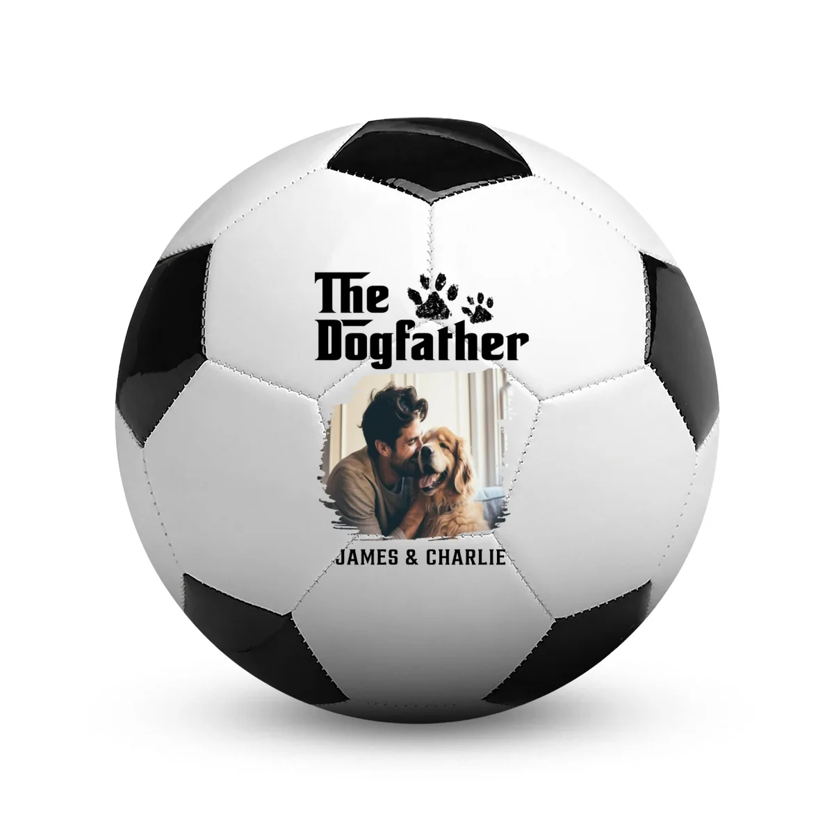 Dog Dad Photo - Personalized Custom Soccer Ball - Image 6