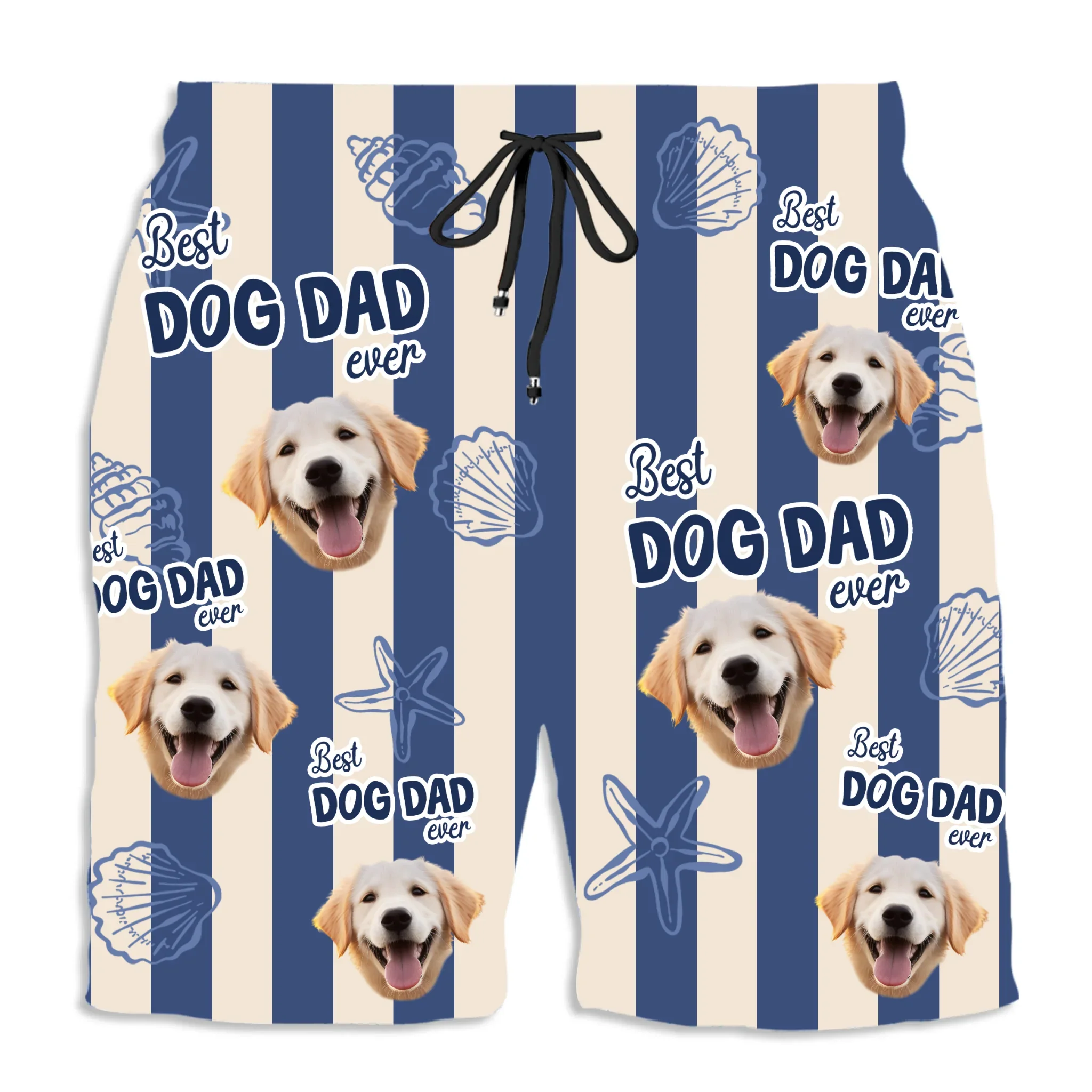 Dog Dad Summer Vibes - Personalized Custom Beach Shorts - Image 7