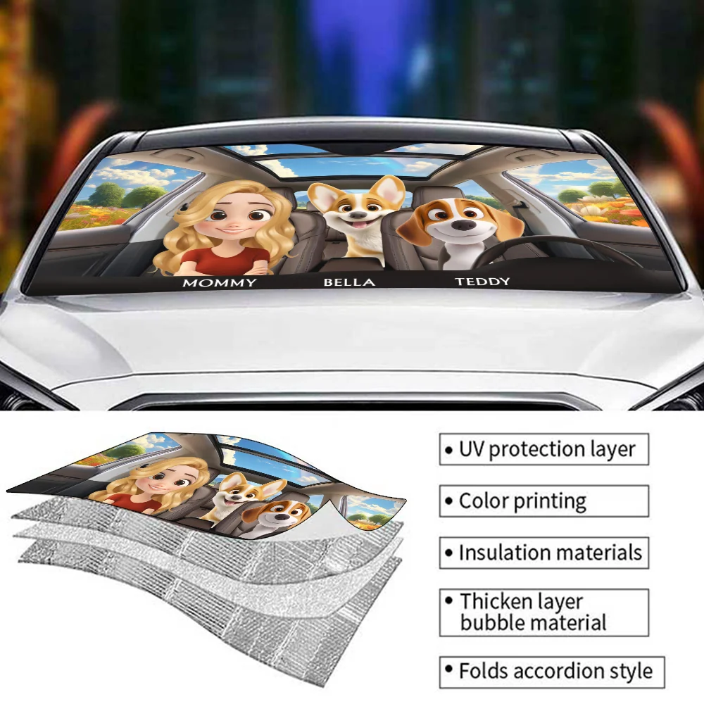 Dog Drives This Car - Personalized Car Sunshade - Image 5