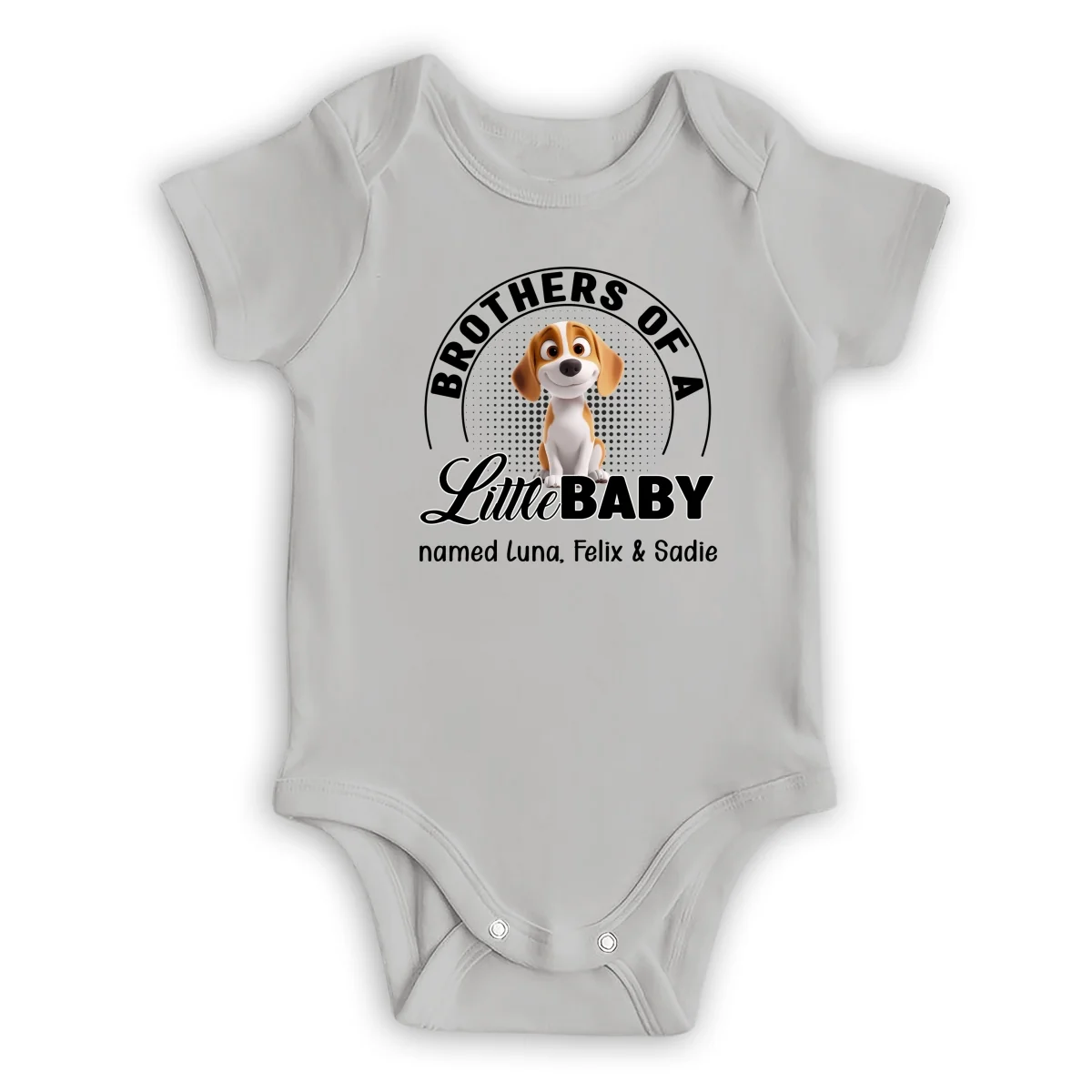 Dog Family Of Little Baby - Personalized Custom Baby Onesie - Image 7