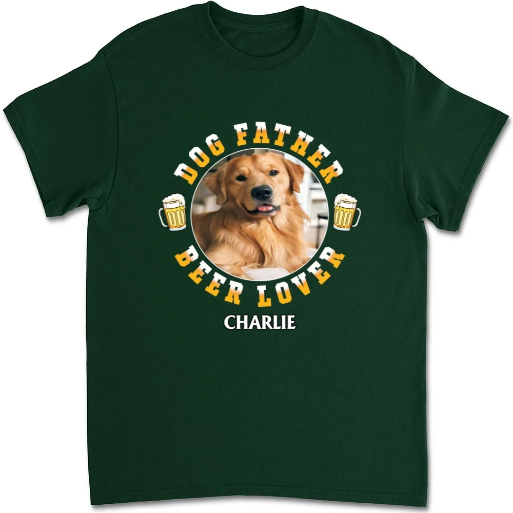 Dog Father Photo - Personalized Custom Unisex T-Shirt - Image 9