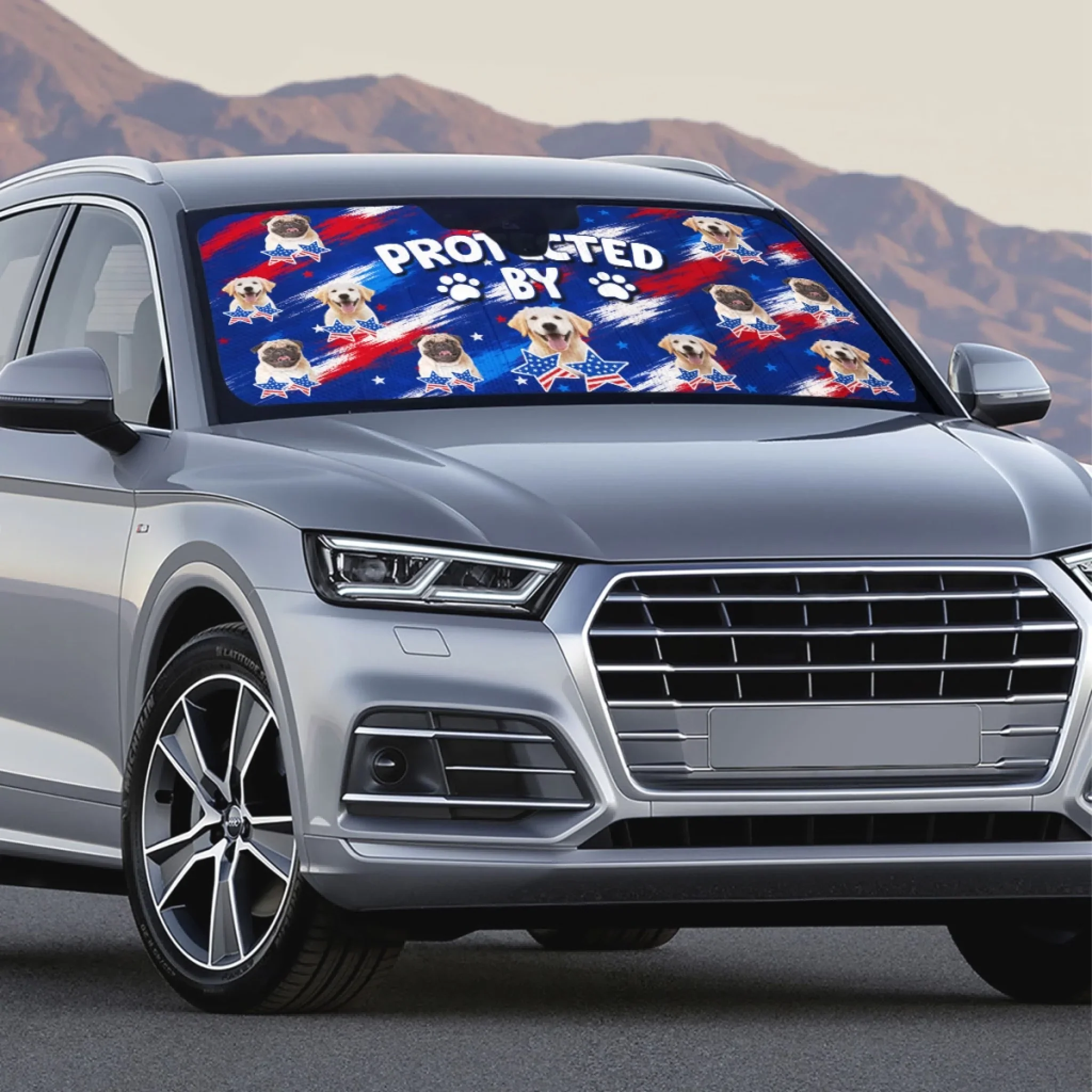 Dog Funny Photo - Personalized Custom Car Sunshade - Image 3