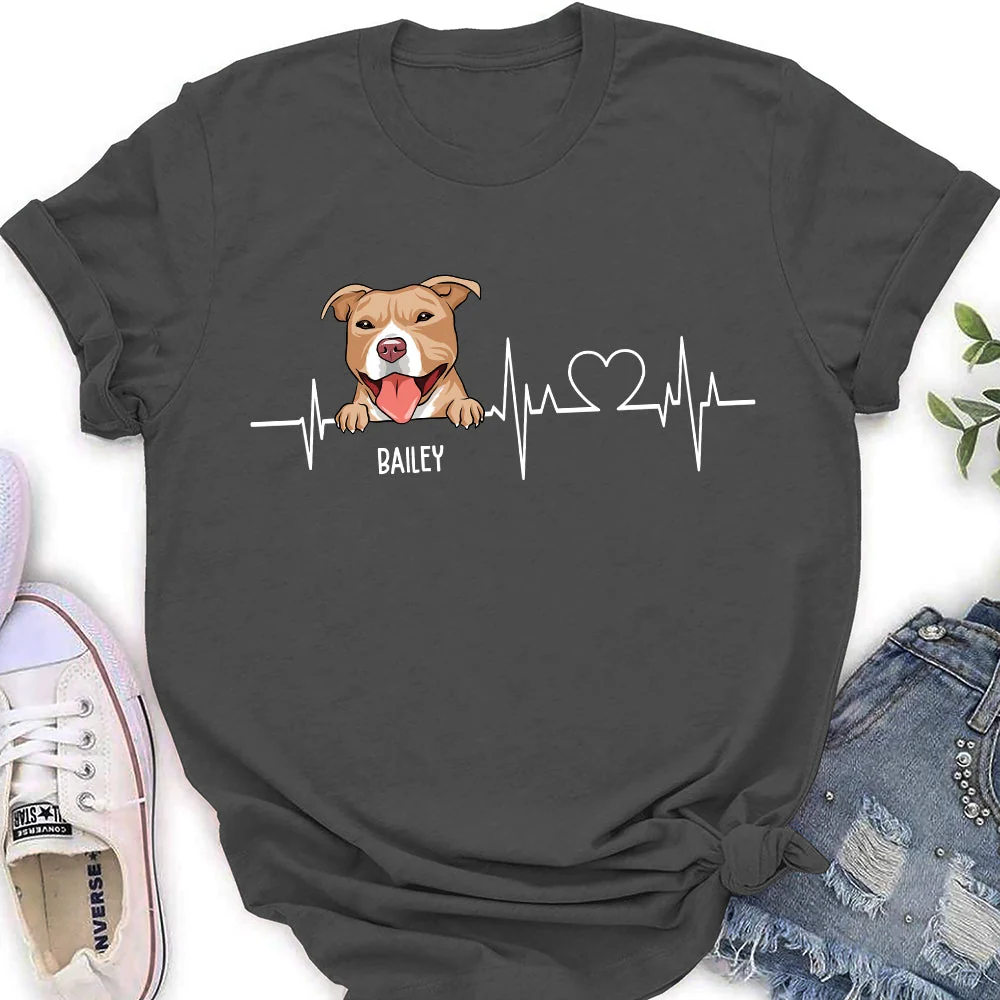 Dog Heartbeat 2 - Personalized Custom Women's T-shirt