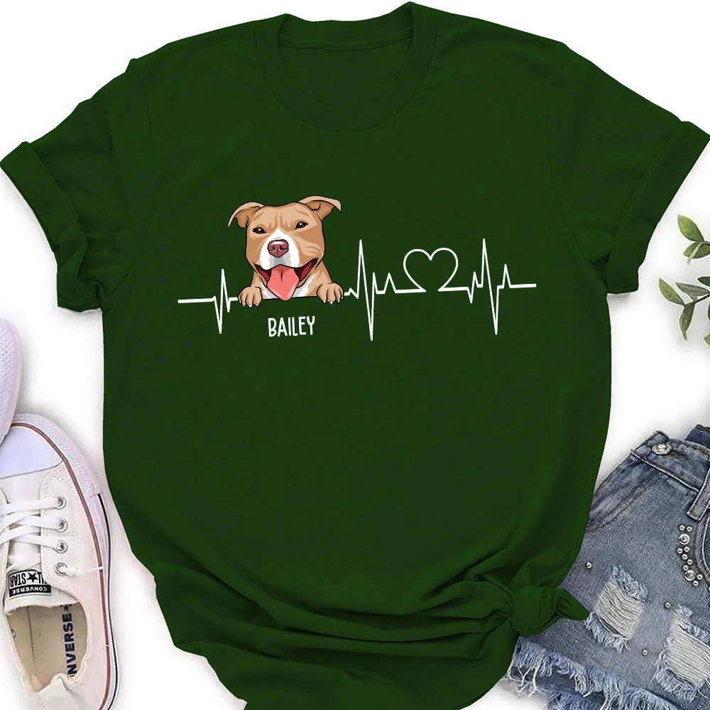 Dog Heartbeat 2 - Personalized Custom Women's T-shirt - Image 2