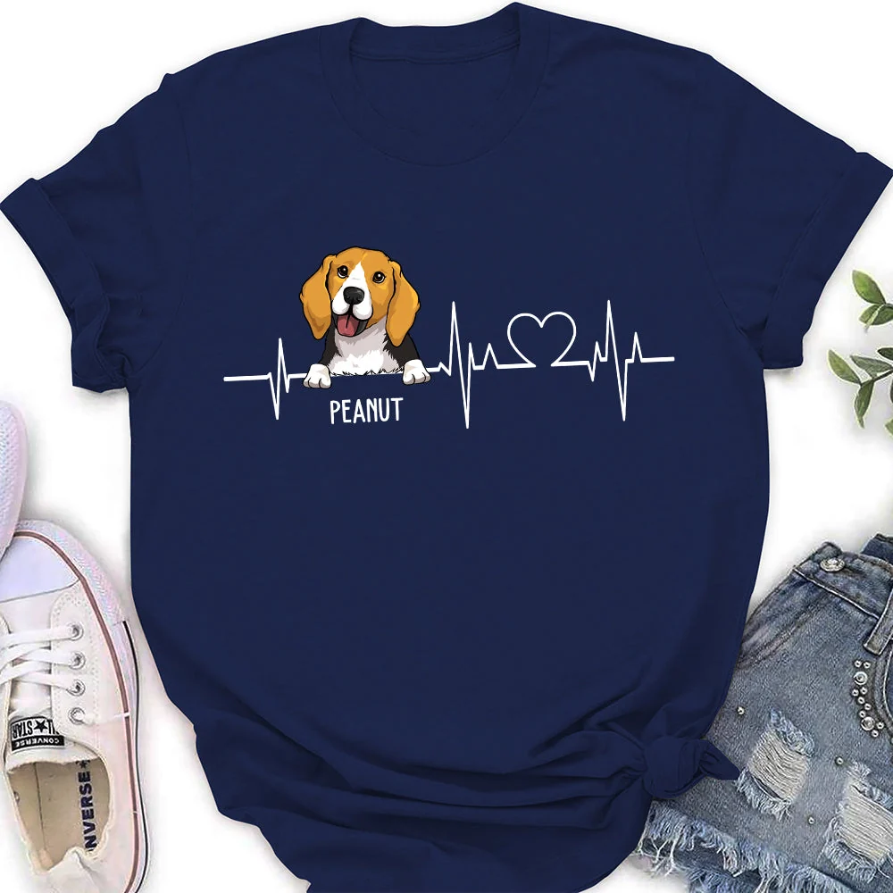 Dog Heartbeat 2 - Personalized Custom Women's T-shirt - Image 3