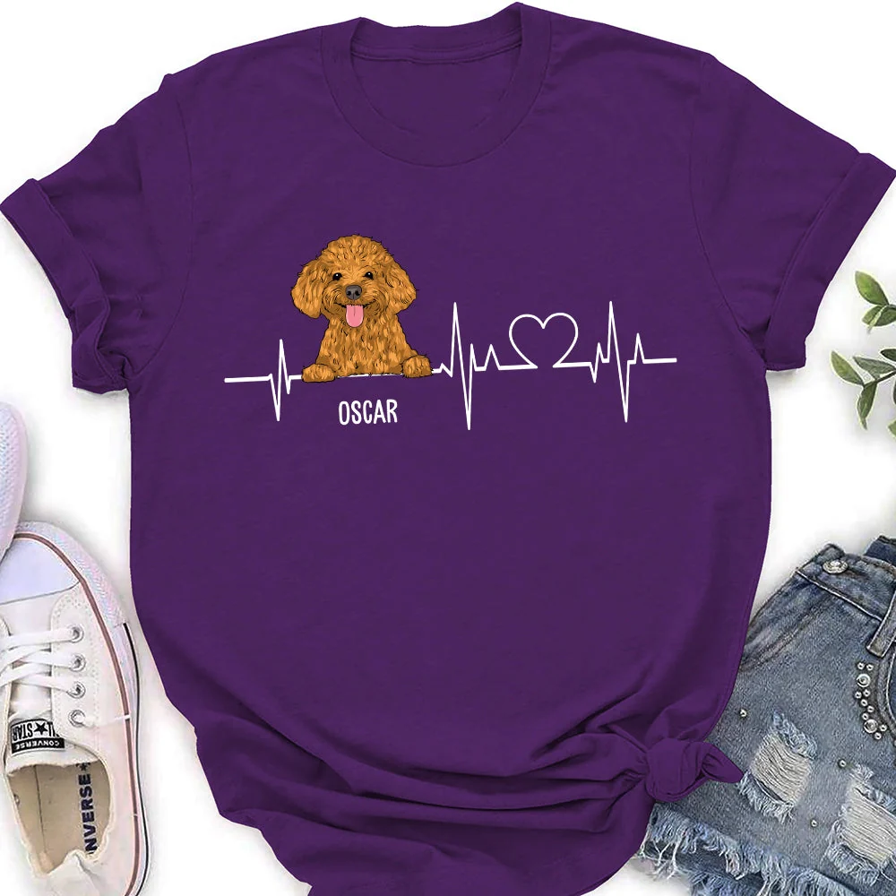 Dog Heartbeat 2 - Personalized Custom Women's T-shirt - Image 4