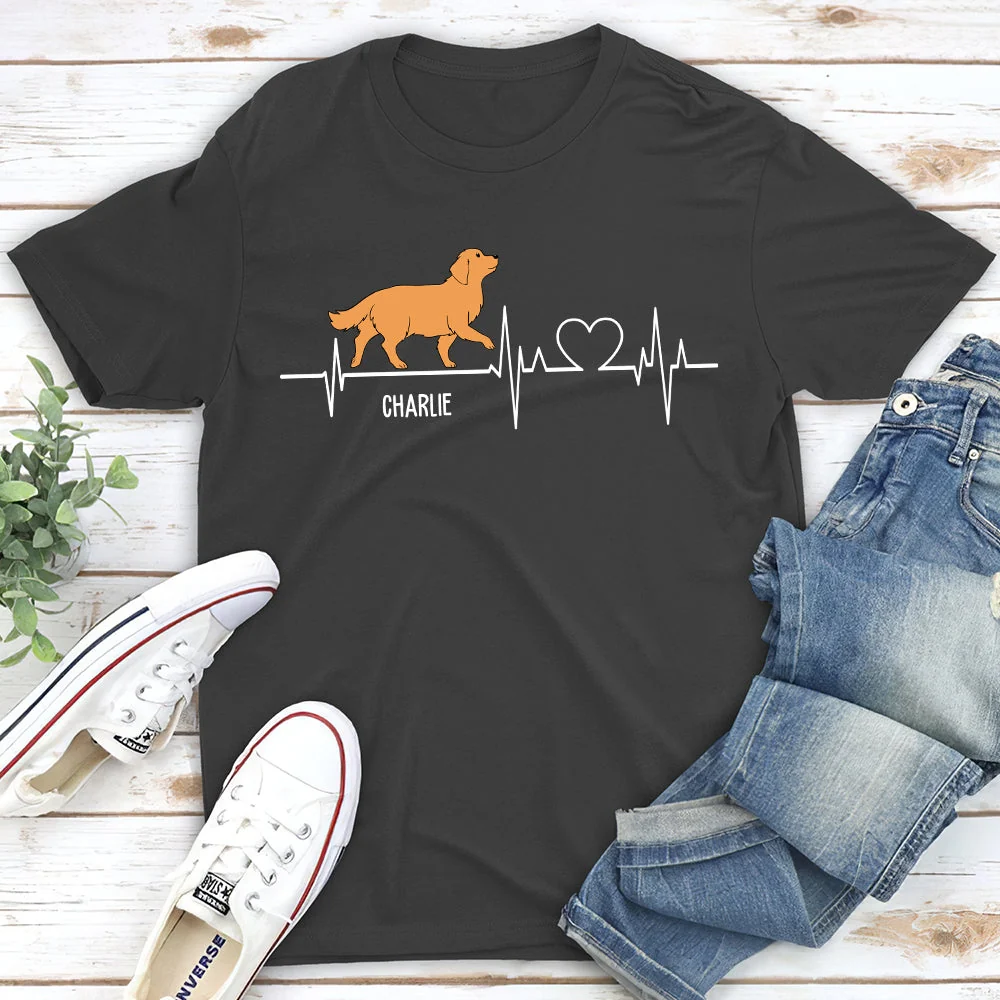 Dog Heartbeat - Personalized Custom Unisex T-shirt - Image 3