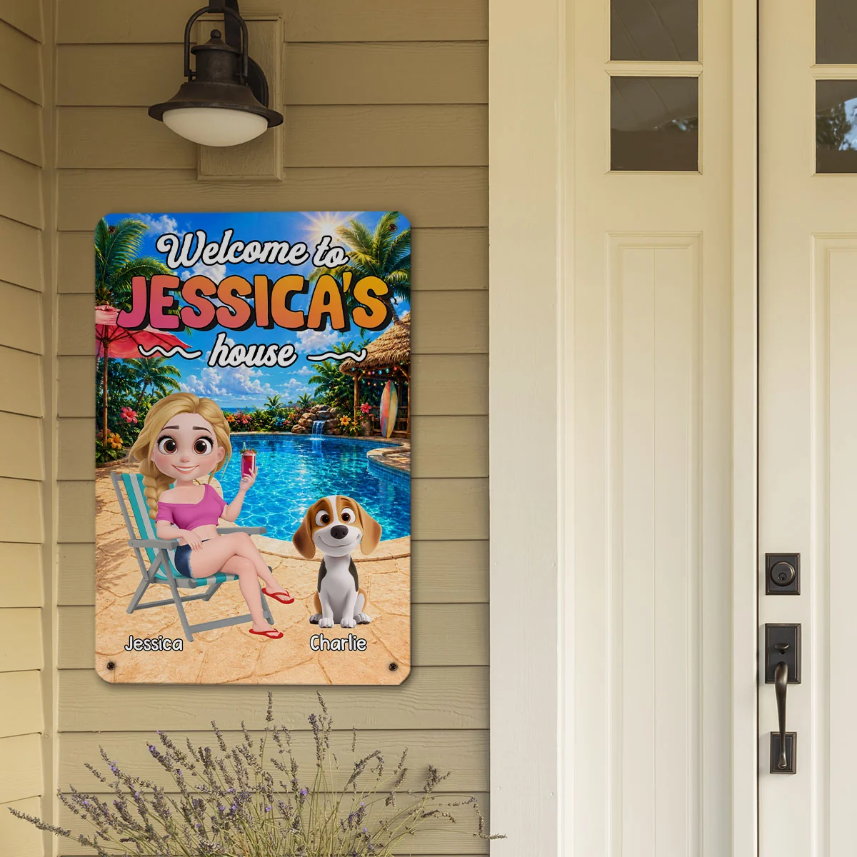 Dog House Summer - Personalized Custom Metal Sign - Image 2