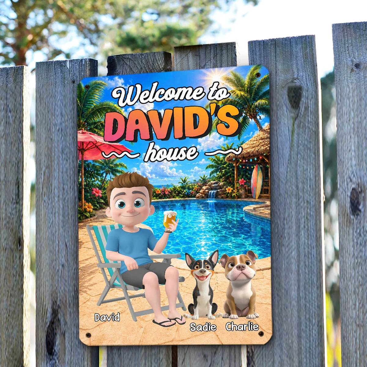 Dog House Summer - Personalized Custom Metal Sign - Image 3