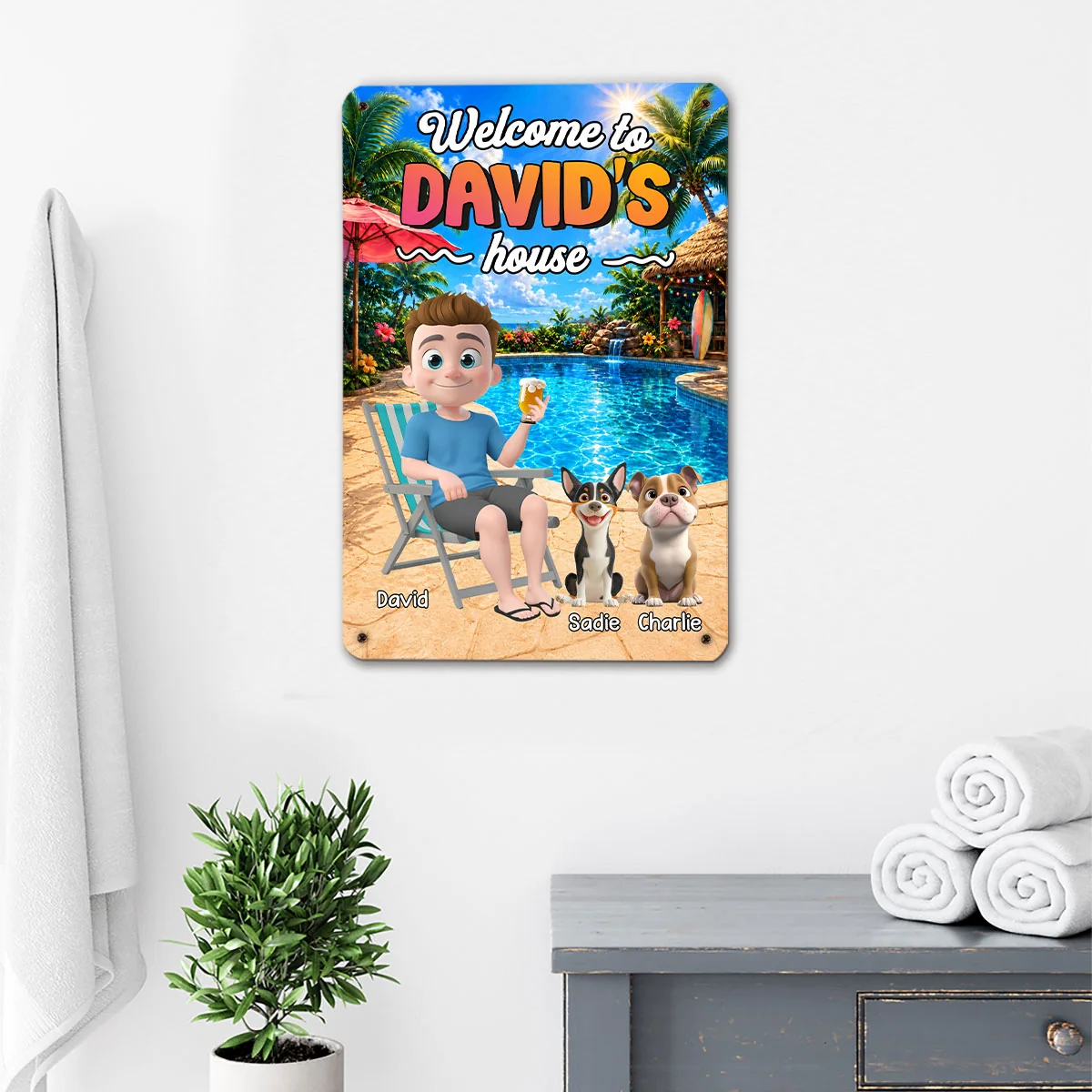 Dog House Summer - Personalized Custom Metal Sign - Image 4