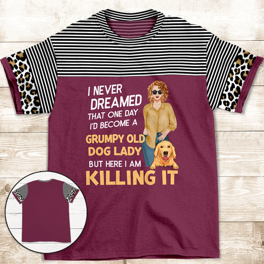 Dog Lady - Personalized Custom All-over-print T-shirt - Image 4
