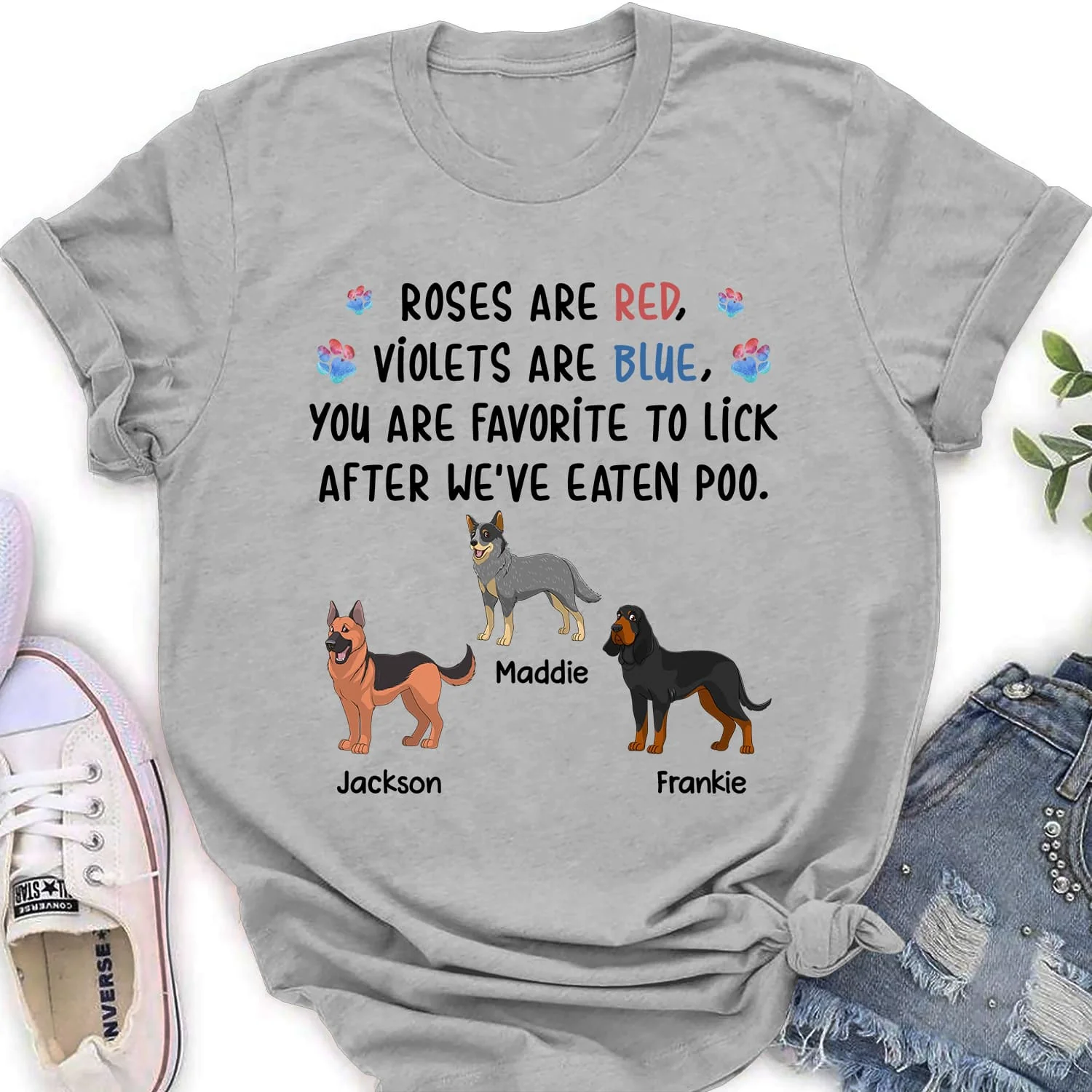 Dog Lick - Personalized Custom Women's T-shirt
