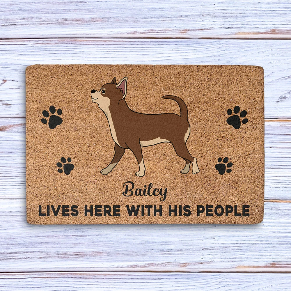 Dog Lives Here - Personalized Custom Doormat - Image 2