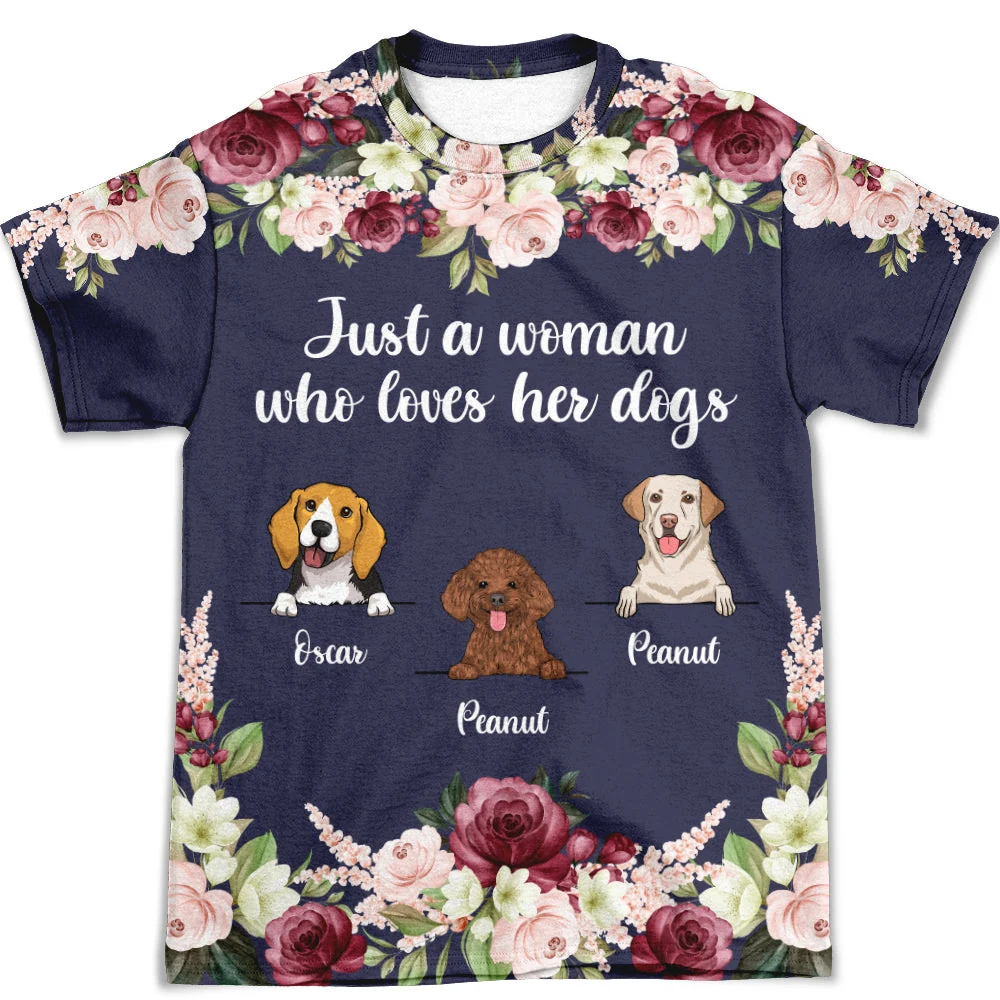 Dog Lover Floral T-Shirt - Personalized Custom All-over-print T-shirt - Image 2
