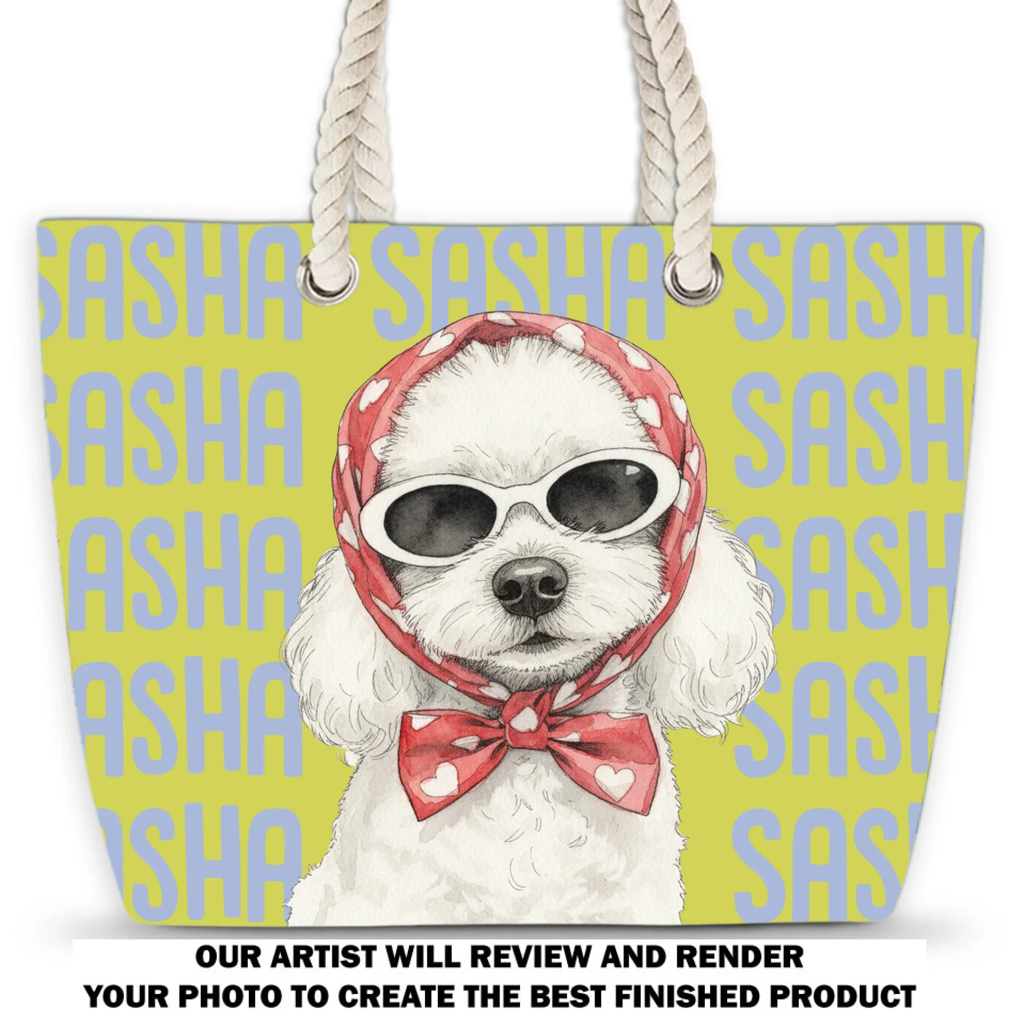 Dog Lover Watercolor - Personalized Custom Beach Bag - Image 8