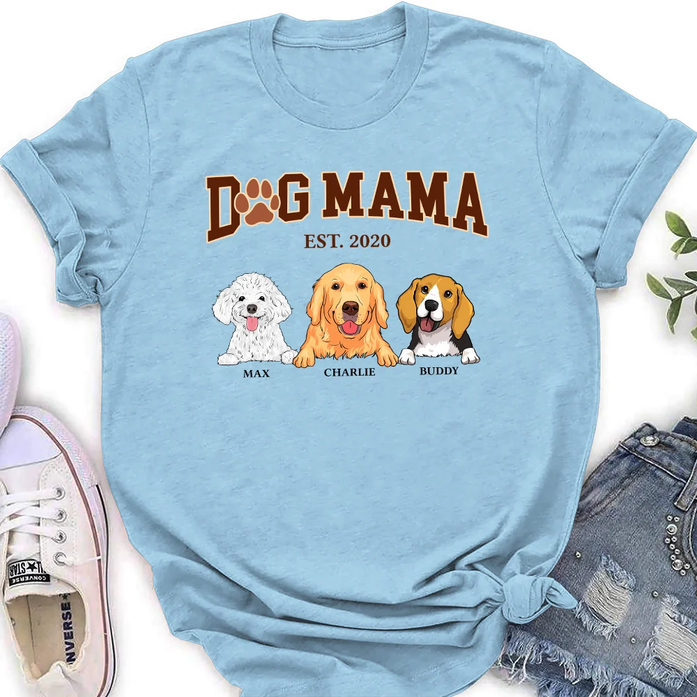Dog Mama Since - Personalized Custom Women T-shirt - Image 4
