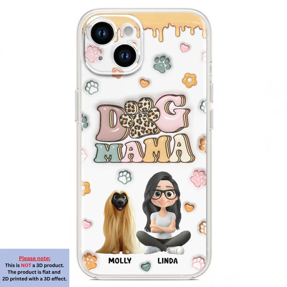 Dog Mama Version 2 - Personalized Custom 3D Inflated Effect Phone Case - Image 17