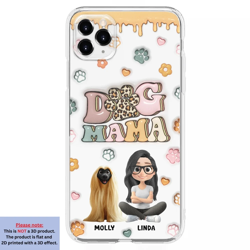 Dog Mama Version 2 - Personalized Custom 3D Inflated Effect Phone Case - Image 8