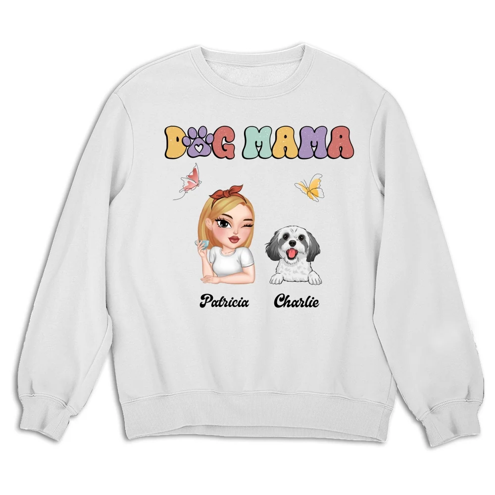 Dog Mom And Her Dogs - Personalized Custom Sweatshirt - Image 4