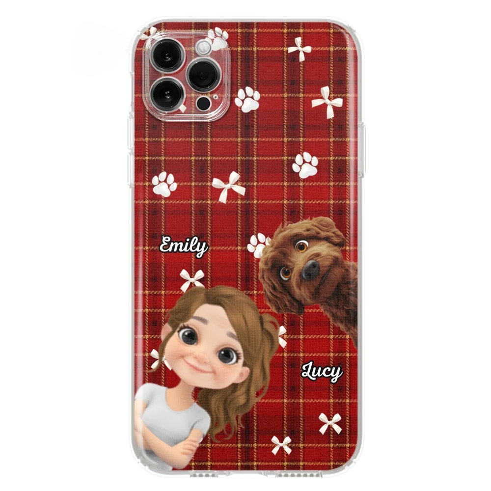 Dog Mom Bow Paw - Personalized Custom Phone Case - Image 14