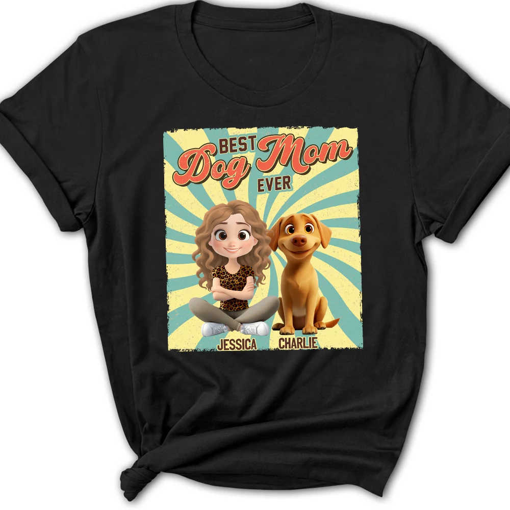 Dog Mom Chibi Funny Shirt - Personalized Custom Women's T-Shirt