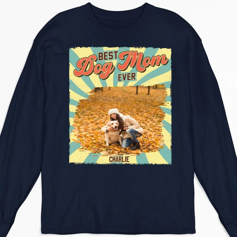 Dog Mom Chibi Funny Shirt Photo - Personalized Custom Long Sleeve T-Shirt - Image 3