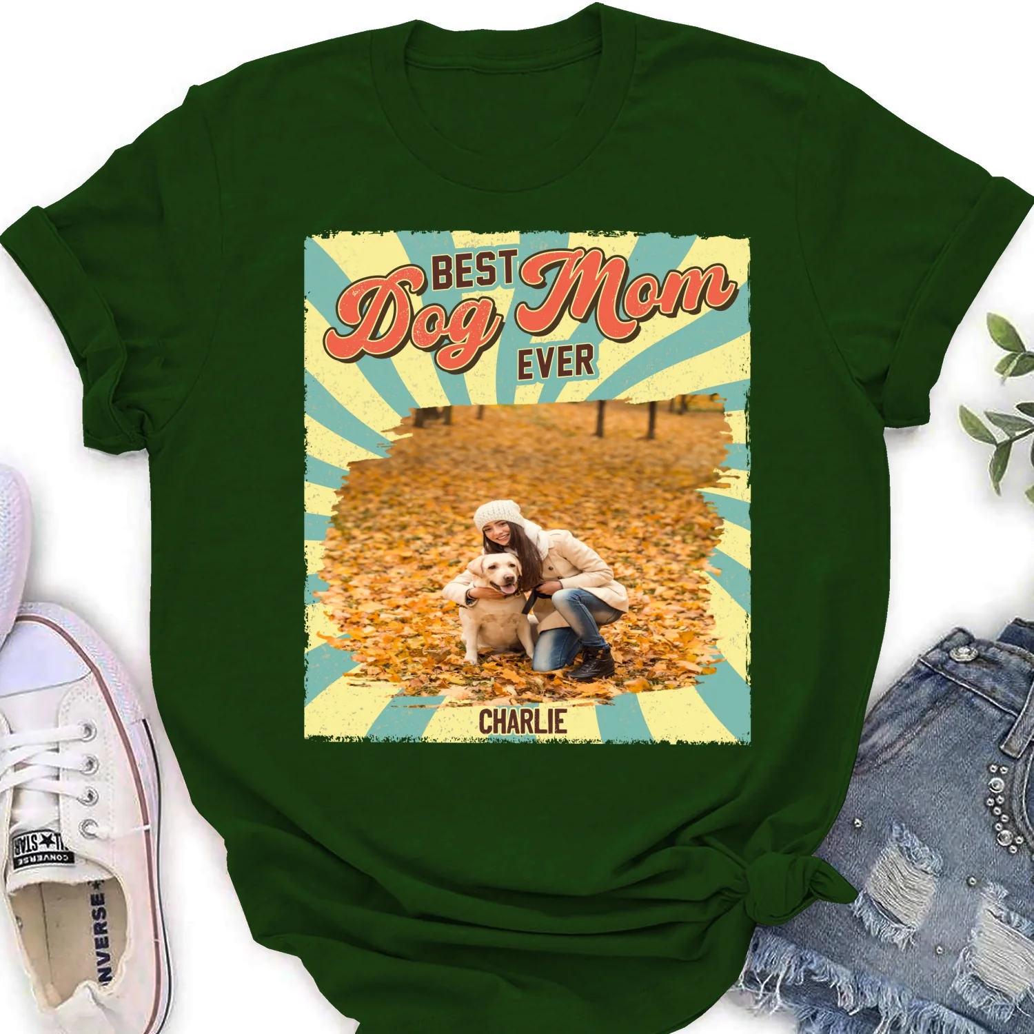 Dog Mom Chibi Funny Shirt Photo - Personalized Custom Women's T-Shirt - Image 4