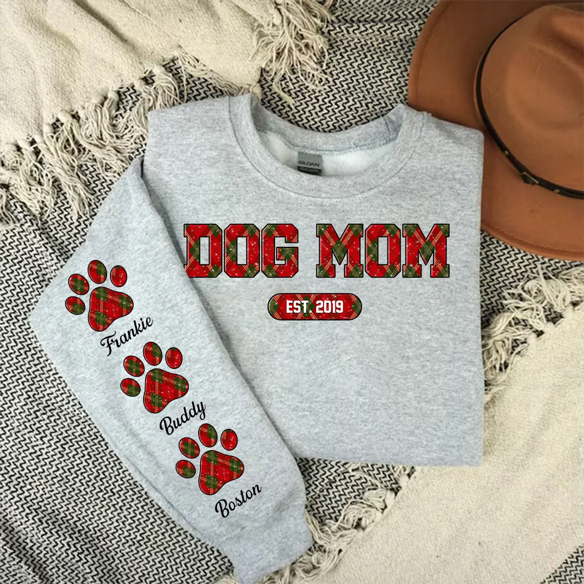 Dog Mom Christmas - Personalized Custom Sweatshirt - Image 5