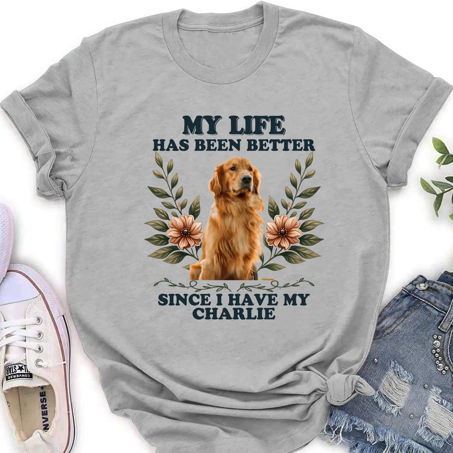 Dog Mom Club Photo - Personalized Custom Women's T-Shirt - Image 6