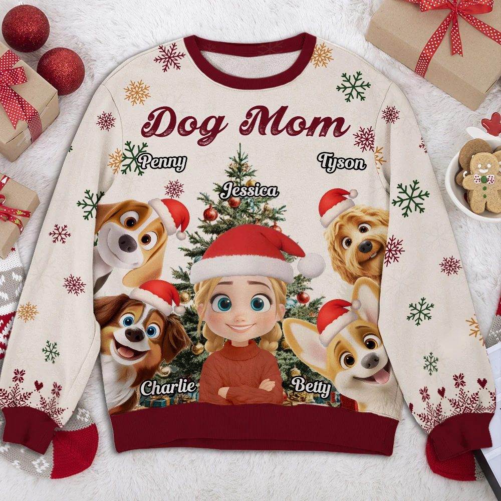 Dog Mom Dad In My Heart - Personalized Custom All-Over-Print Sweatshirt - Image 4