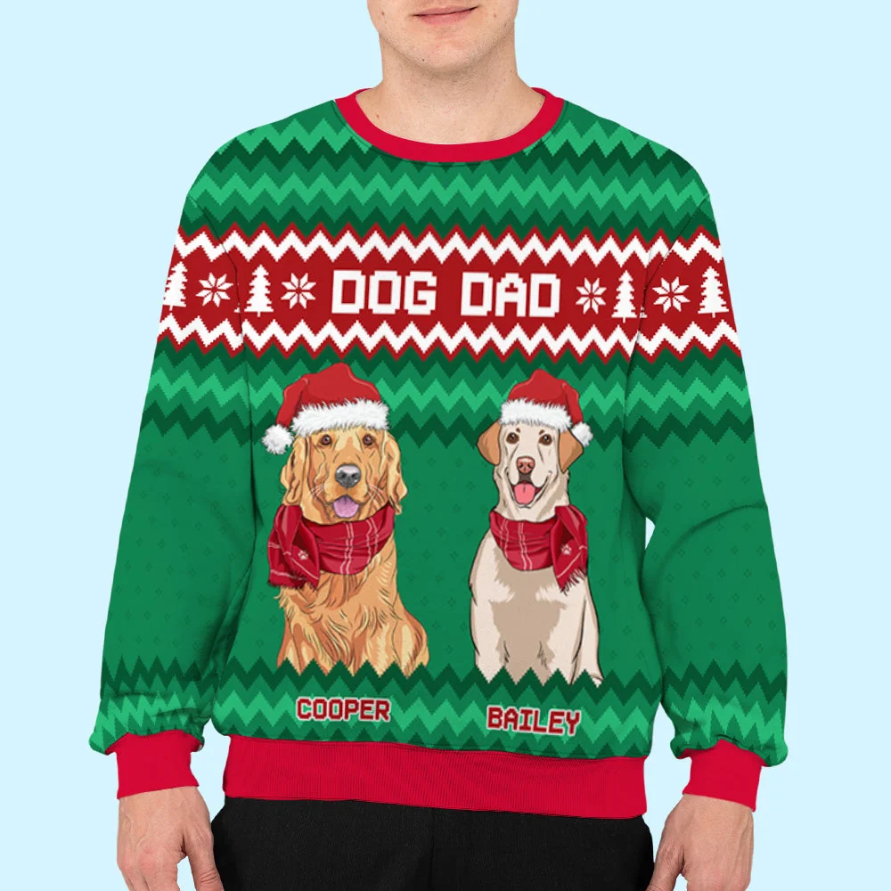 Dog Mom Dad Simple - Personalized Custom All-Over-Print Sweatshirt - Image 4