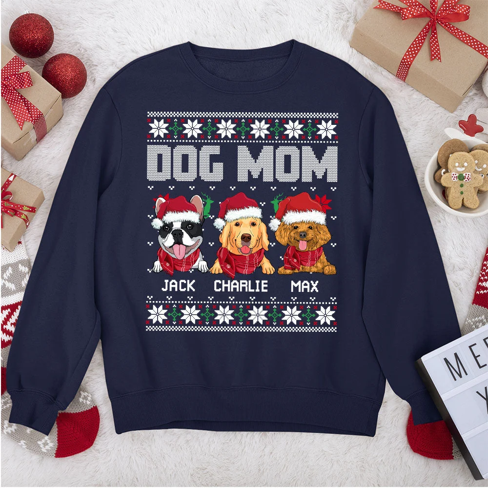 Dog Mom/Dad Ugly Pattern - Personalized Custom Sweatshirt - Image 3