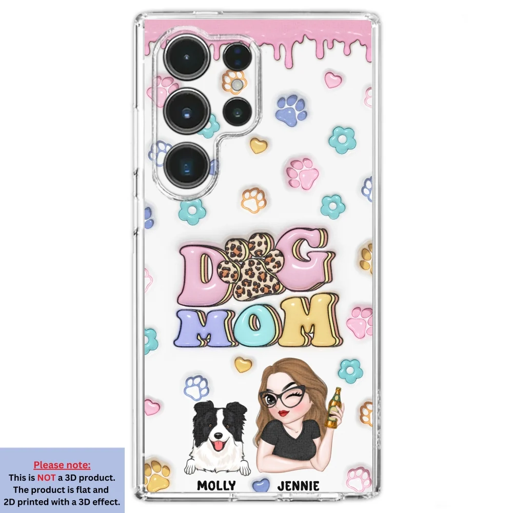Dog Mom For Life - Personalized Custom 3D Inflated Effect Phone Case - Image 30