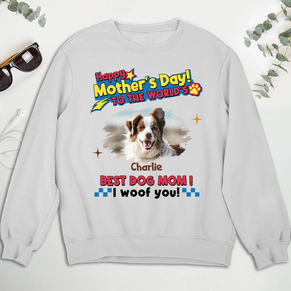 Dog Mom Forever Photo - Personalized Custom Sweatshirt - Image 2