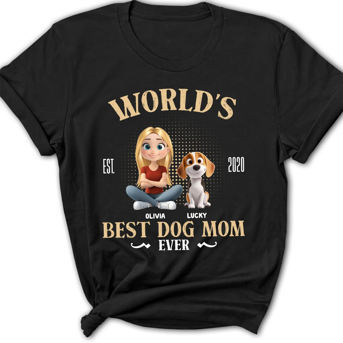 Dog Mom Mum Dad With Love - Personalized Custom Women's T-shirt