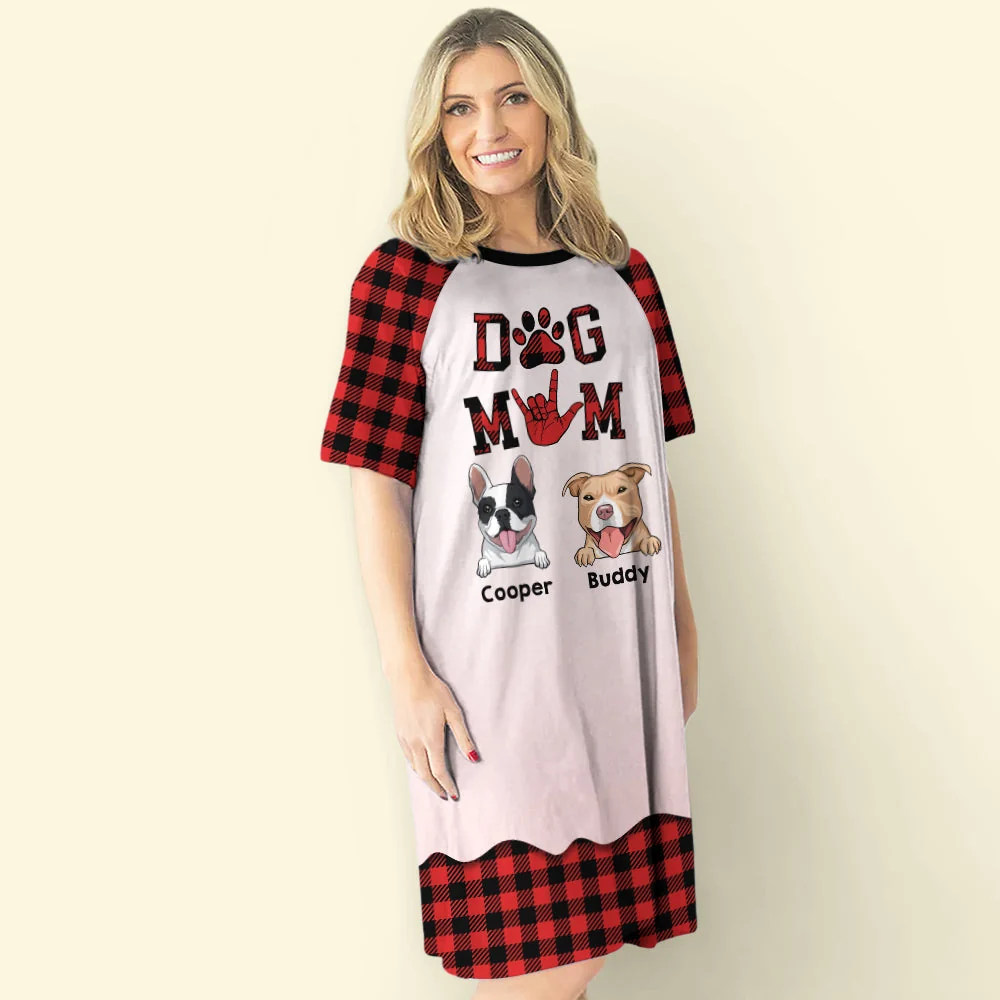 Dog Mom Pattern - Personalized Custom 3/4 Sleeve Dress - Image 5