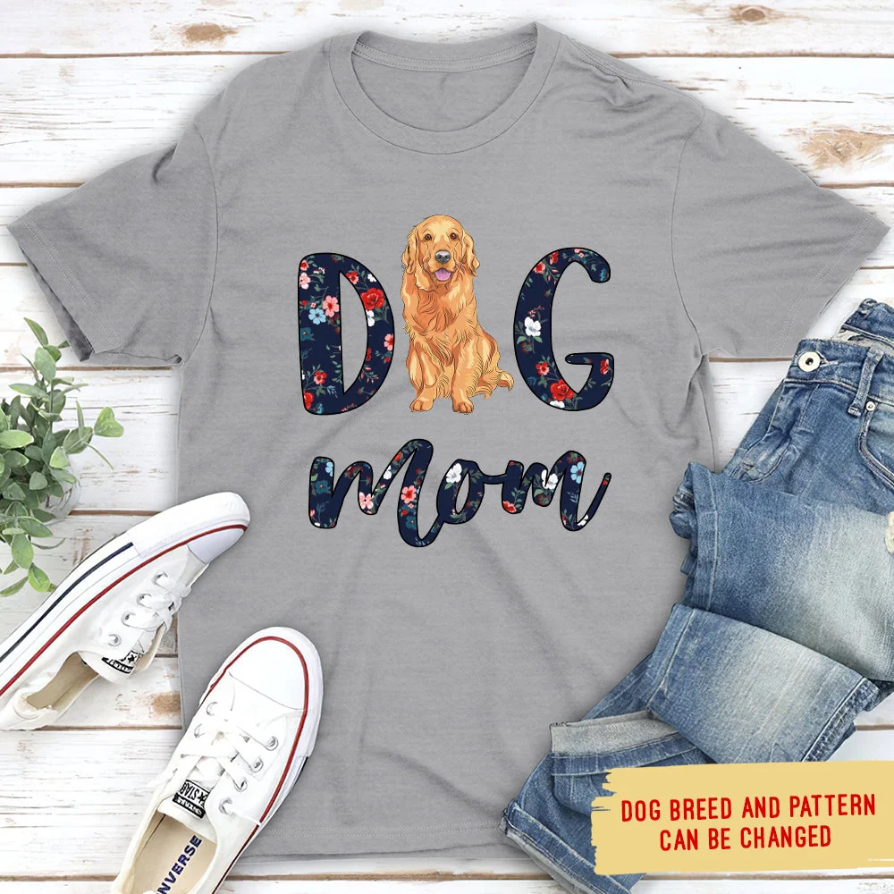 Dog Mom Pattern - Personalized Custom Unisex T-shirt - Image 4