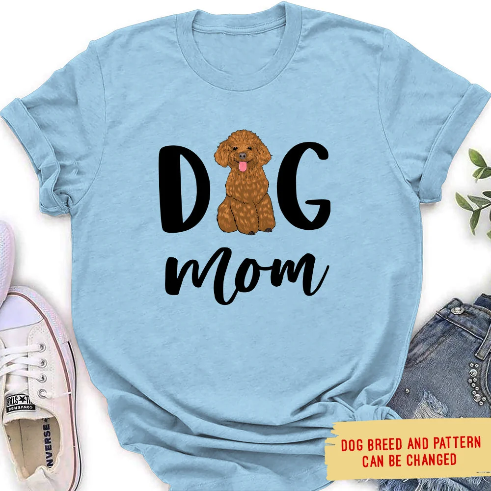 Dog Mom Pattern - Personalized Custom Women's T-shirt - Image 4