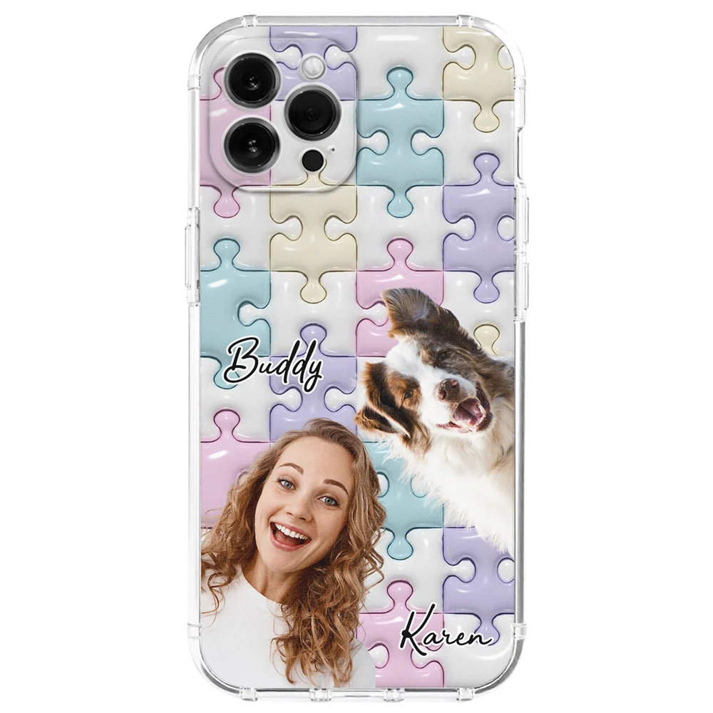 Dog Mom Puzzle Photo - Personalized Custom 3D Effect Phone Case