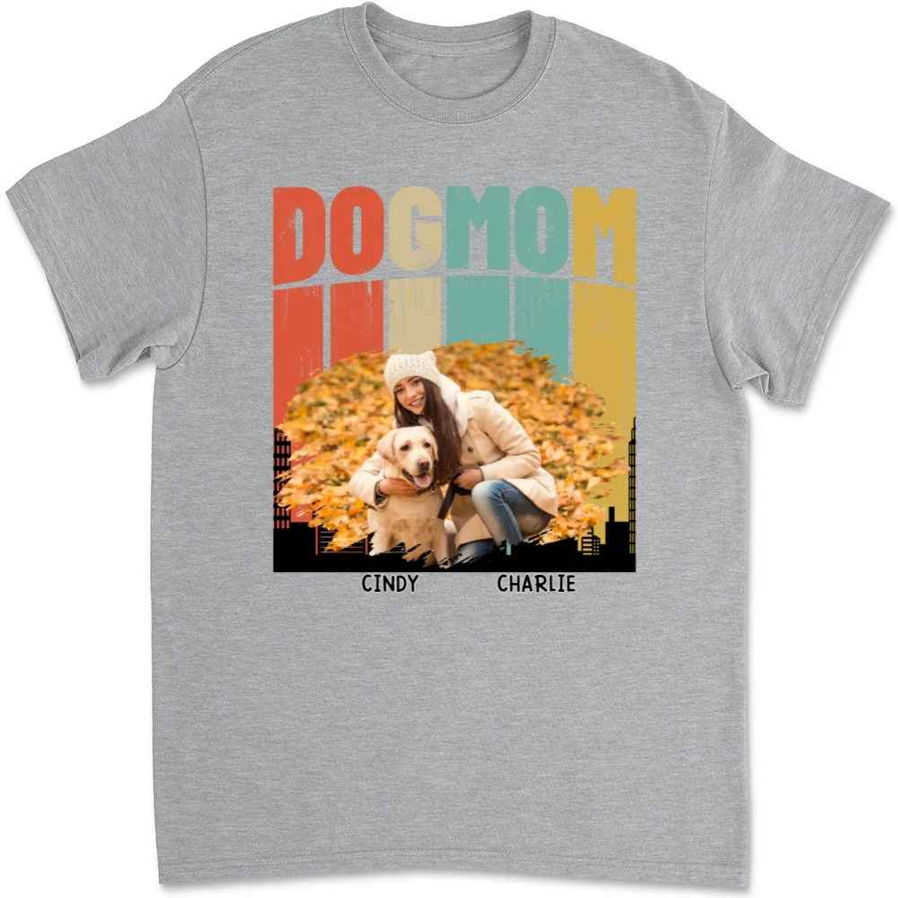 Dog Mom Retro Photo - Personalized Custom Unisex T-shirt - Image 7