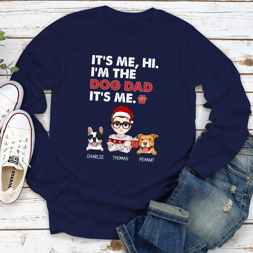 Dog Mom Says Hi - Personalized Custom Long Sleeve T-shirt - Image 2