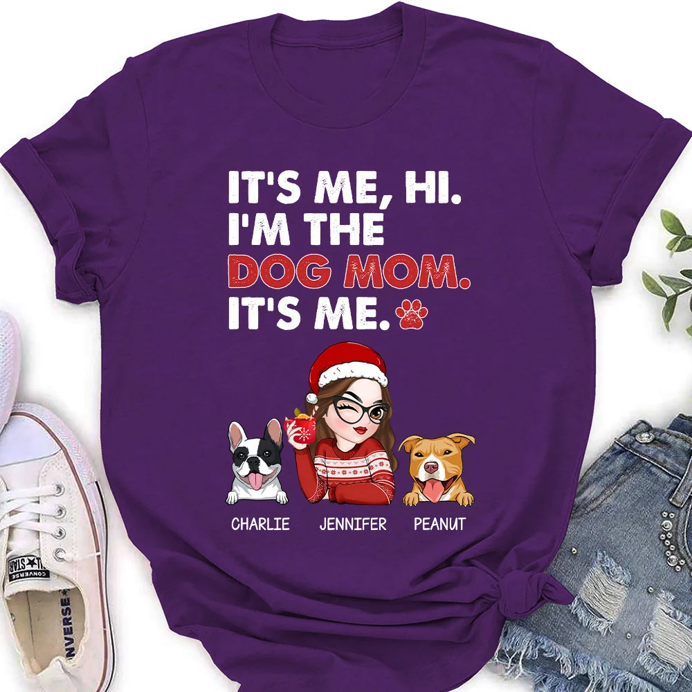 Dog Mom Says Hi - Personalized Custom Women's T-shirt - Image 4