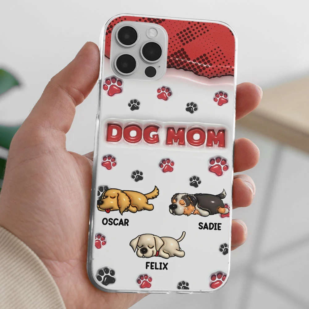 Dog Mom Version 2 - Personalized Custom 3D Inflated Effect Phone Case - Image 4