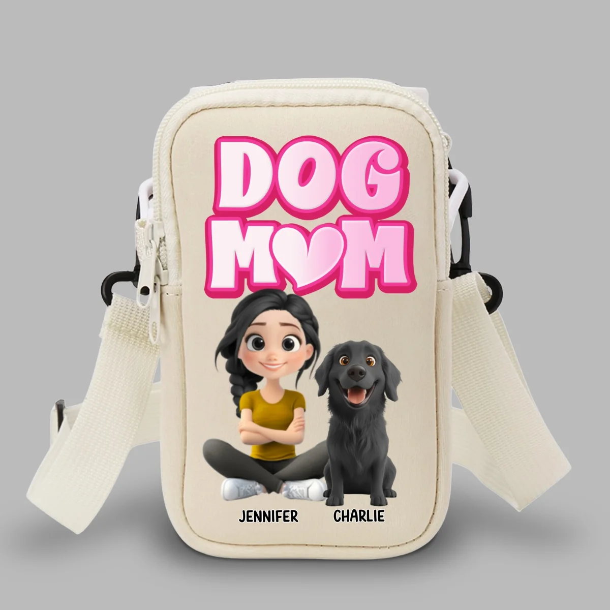 Dog Motherhood - Personalized Custom Water Bottle Carrier Bag - Image 10