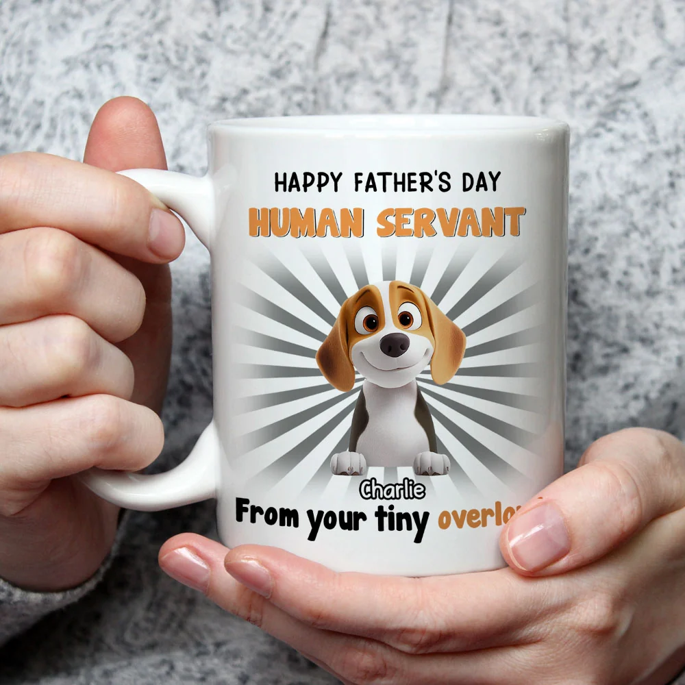 Dog Overlord And Human Servant - Personalized Custom Coffee Mug - Image 3