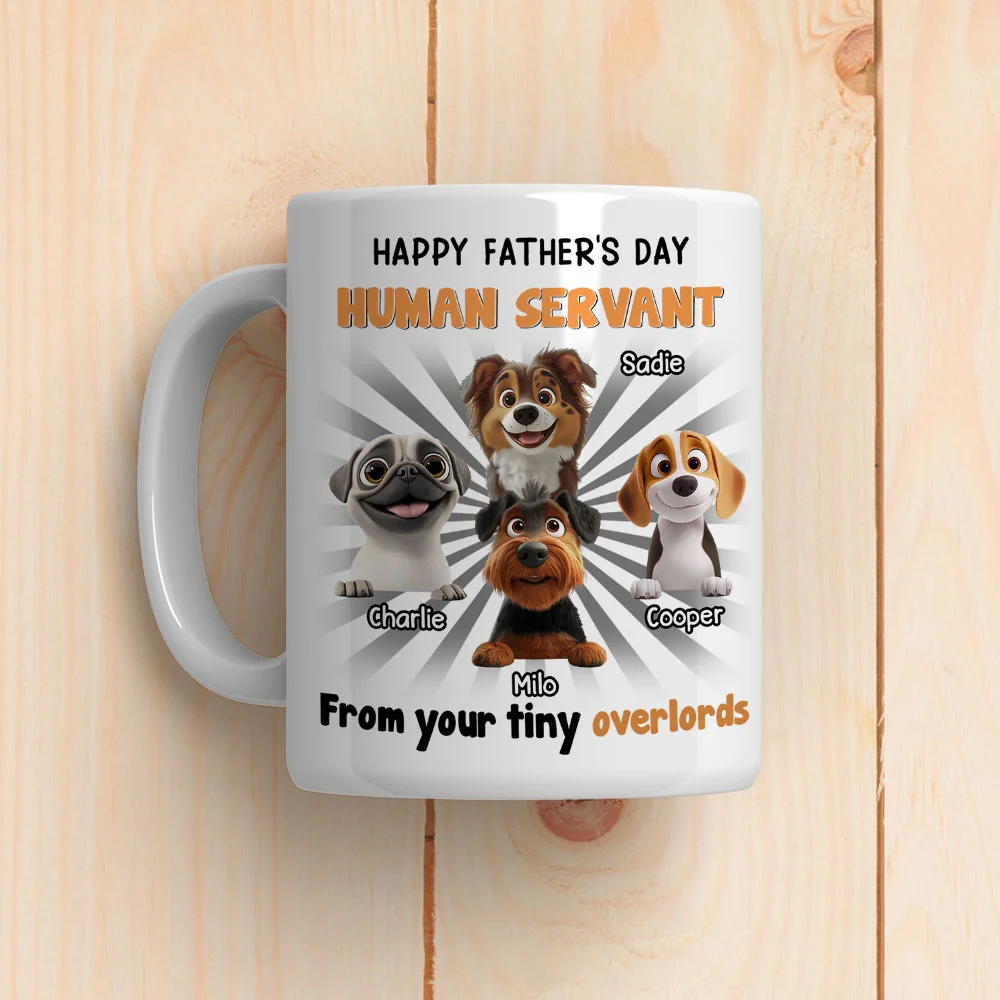 Dog Overlord And Human Servant - Personalized Custom Coffee Mug - Image 4