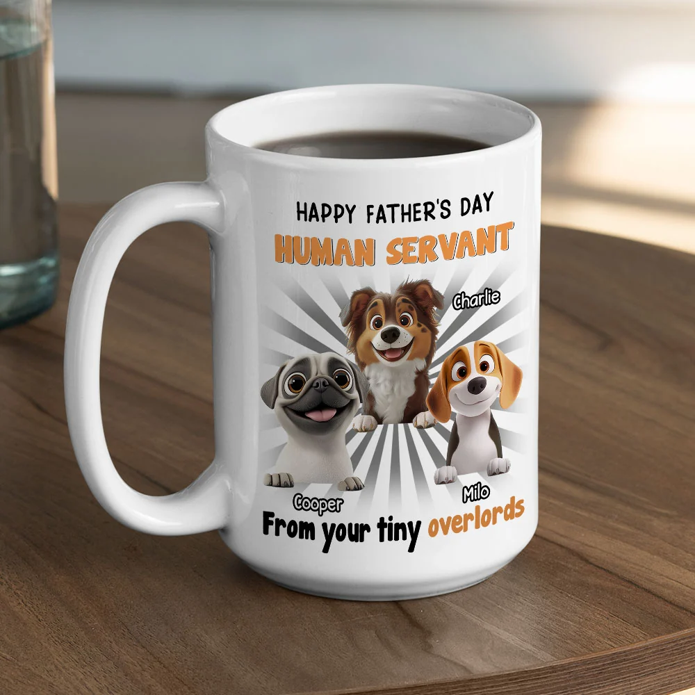 Dog Overlord And Human Servant - Personalized Custom Coffee Mug - Image 6
