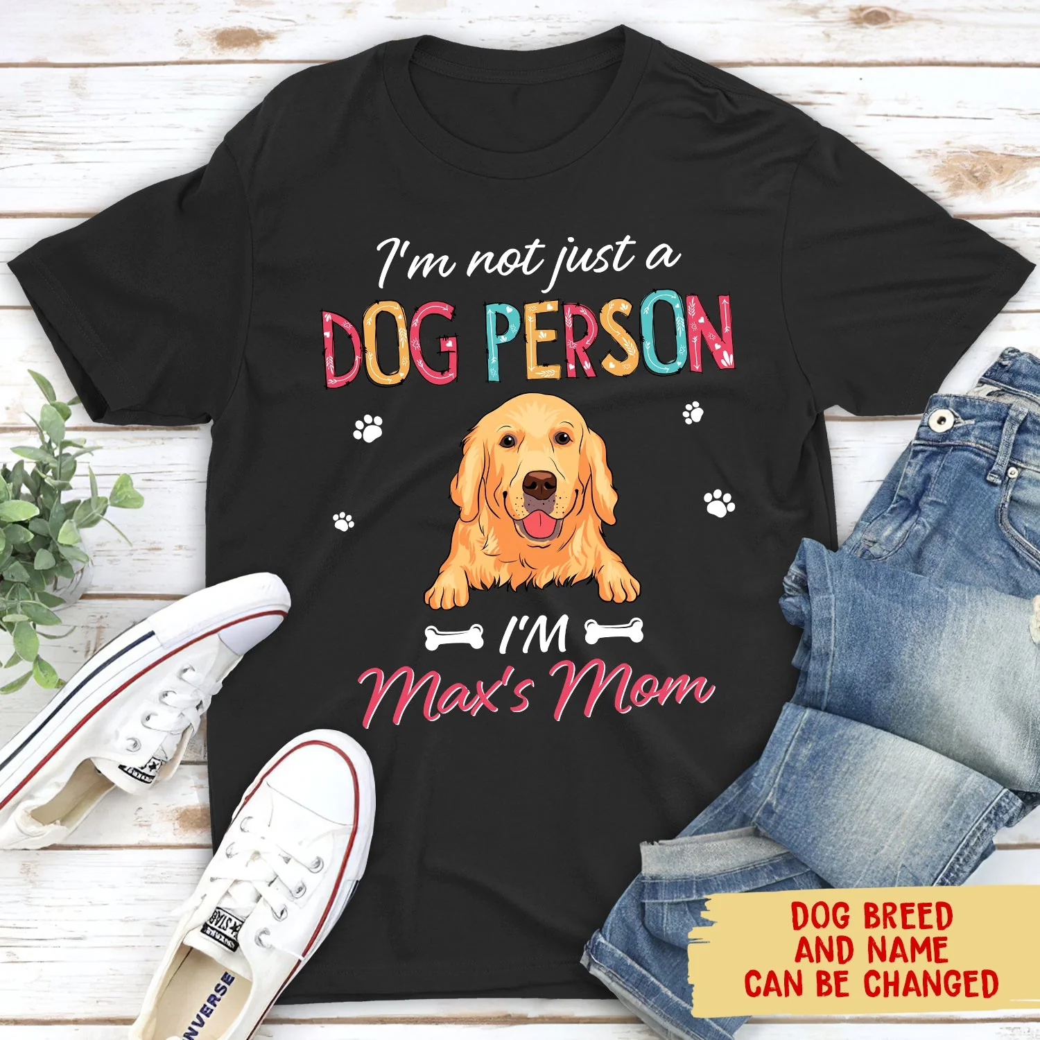 Dog Person Dog Mom - Personalized Custom Unisex T-shirt - Image 3
